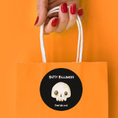 Waterverf Ghost Skelet Happy Halloween Ronde Sticker