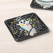 Waterverf Ghost Spider Web Halloween Bier Onderzetter (Linkerzijde)