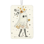 Waterverf Ghost & Sunflowers Whimsical Halloween Luchtverfrisser (Achterkant)