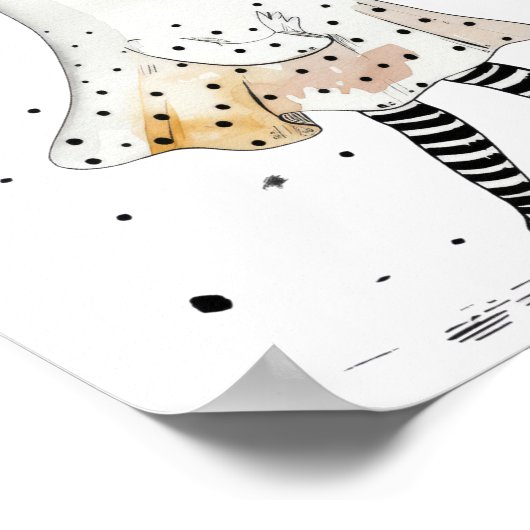 Waterverf Ghost & Sunflowers Whimsical Halloween Poster (Hoek)