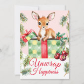 Waterverf Gift Herten Vakantie Kerstmis Kaart (Voorkant)