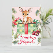 Waterverf Gift Herten Vakantie Kerstmis Kaart (Staand voorkant)