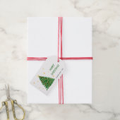 Waterverf Gift Tree Merry Christmas Gift Label Cadeaulabel (Met Touw)