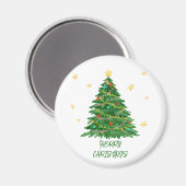 Waterverf Gift Tree Merry Christmas Magnet (Voorkant / Achterkant)