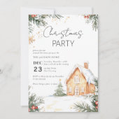 Waterverf Gigerbread House Kerstfeest Kaart (Voorkant)