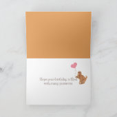 Waterverf Ginger Cat Birthday Kaart (Binnen)