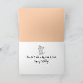 Waterverf Ginger Cat Birthday Kaart (Binnen)