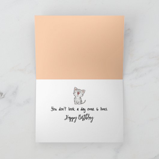 Waterverf Ginger Cat Birthday Kaart (Binnen)