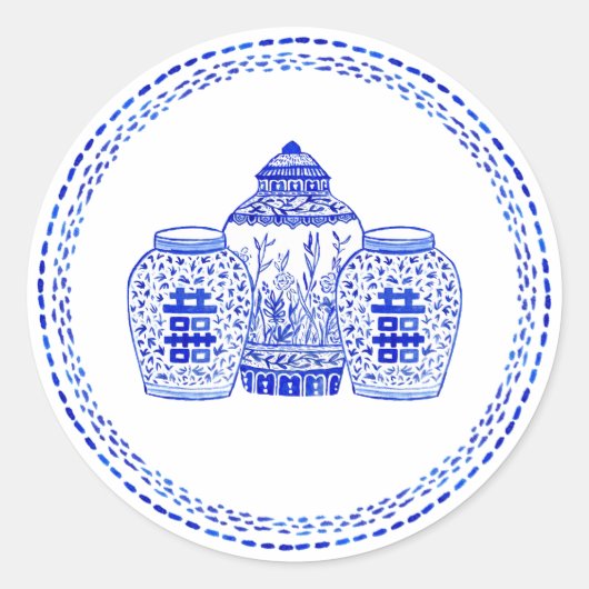 Waterverf Ginger Jar Classic Stickers (Voorkant)