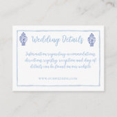 Waterverf Ginger Jar Monogram Crest, Chinoiserie Informatiekaartje (Voorkant)