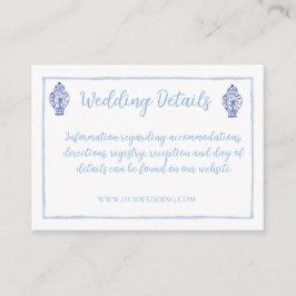 Waterverf Ginger Jar Monogram Crest, Chinoiserie Informatiekaartje