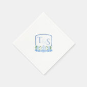 Waterverf Ginger Jar Monogram Weddenschap Servet (Hoek)