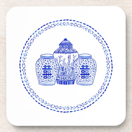 Waterverf Ginger Jar Onderzetters (Voorkant)