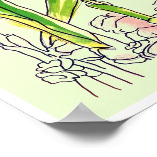 Waterverf Ginger Root Poster (Hoek)