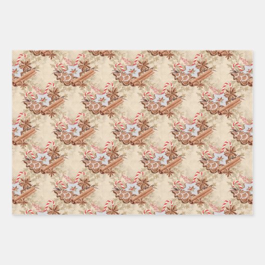 Waterverf Gingerbread Cookie Cacao Inpakpapier Vel (Voorkant)