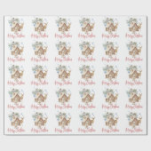 Waterverf Gingerbread House, Polar Beer & Reindee Cadeaupapier (Vlak)