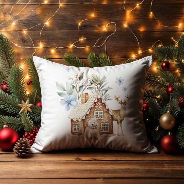 Waterverf Gingerbread House, Polar Beer & Reindee Kussen (Creator heeft geüpload)