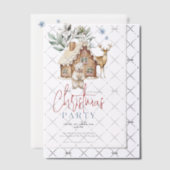 Waterverf Gingerbread House, Polar Beer & Reindee Vellum Uitnodigingen (Offset (Uitnodiging))