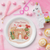 Waterverf Gingerbread House Xmas Feestdag Papieren Bordje (Feest)