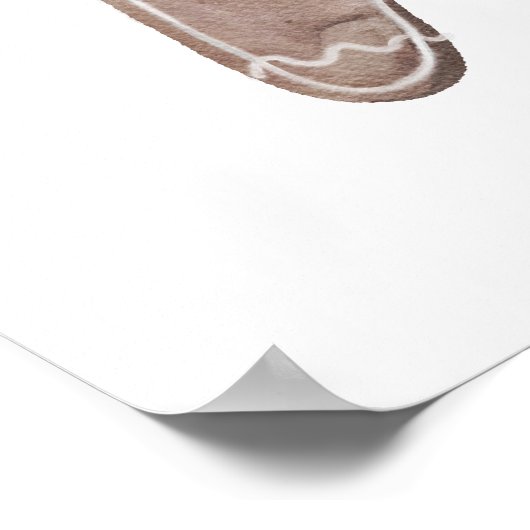 Waterverf Gingerbread Man poster (Hoek)