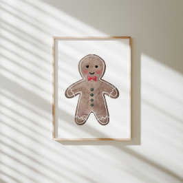 Waterverf Gingerbread Man poster