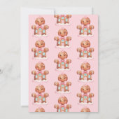 Waterverf Gingerbread Roze Baby shower Kaart (Achterkant)