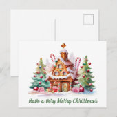 Waterverf Gingerbread Tekst toevoegen Feestdagenkaart (Voorkant / Achterkant)