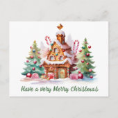 Waterverf Gingerbread Tekst toevoegen Feestdagenkaart (Voorkant)