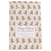 Waterverf Gingerbrood Candy Canes Merry Kerstmis Medium Cadeauzakje (Voorkant)