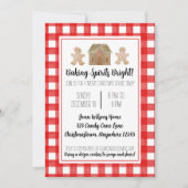 Waterverf Gingerbrood Cookie Swap Uitnodiging (Voorkant)