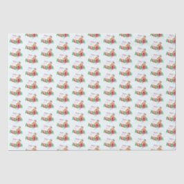 Waterverf Gingerbrood House Cute Merry Kerstry Tissuepapier