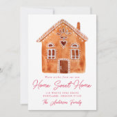 Waterverf Gingerbrood House Holiday Moving Aankondiging (Voorkant)