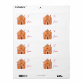 Waterverf GingerBrood House Kerstmis van Etiket (Full Sheet)