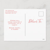 Waterverf Gingerbrood House Merry kerstfoto Feestdagenkaart (Achterkant)