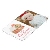 Waterverf Gingerbrood House Merry kerstfoto Magneet (Linkerzijde)