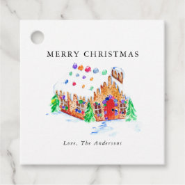 Waterverf GingerBrood House Merry Kerstmis Bedankjes Labels