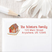 Waterverf Gingerbrood House Return Address Etiket (Insitu)