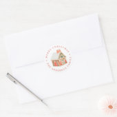 Waterverf Gingerbrood House Ronde Sticker (Envelop)