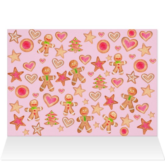 Waterverf Gingerbrood Koekjes Kerst (Binnen Horizontaal (Boven))