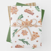 Waterverf Gingerbrood Koekjes Kerstmis Inpakpapier Vel (In situ)