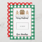 Waterverf Gingerbrood leraar kerstcadeautjes Kaart (Voorkant / Achterkant)