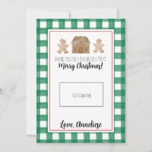 Waterverf Gingerbrood leraar kerstcadeautjes Kaart