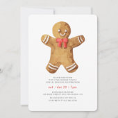 Waterverf Gingerbrood Man Holiday Dinner Kaart (Voorkant)