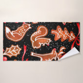 Waterverf gingerbrood naadloos patroon badhanddoek (Badhanddoek)