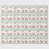 Waterverf Gingerbrood Snoep Town Winter Scene Cadeaupapier (Vlak)