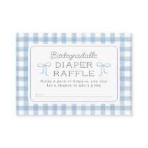 Waterverf Gingham Baby Blauwe Luier Raffle