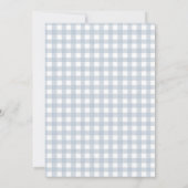 Waterverf Gingham & Bow Stropdas Boy Baby shower Kaart (Achterkant)