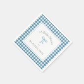 Waterverf Gingham Denim Blue Baby shower Servet (Hoek)