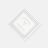 Waterverf Gingham Gray Baby shower Servet (Hoek)