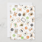 Waterverf Gingham Halloween Mahjong Feest Kaart (Achterkant)